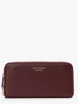 Image of Kate Spade Veronica Pebbled Leather Zip Around Continental Wallet, Grenache, One Size