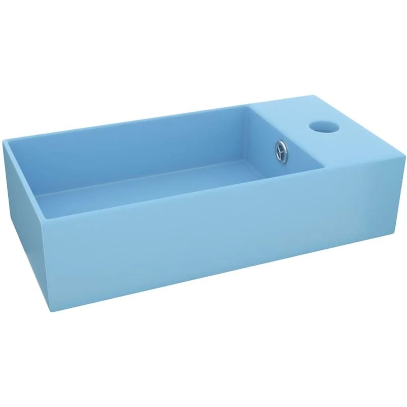 Image of VIDAXL Bathroom Sink with Overflow Ceramic Light Blue Vidaxl 8720286036945