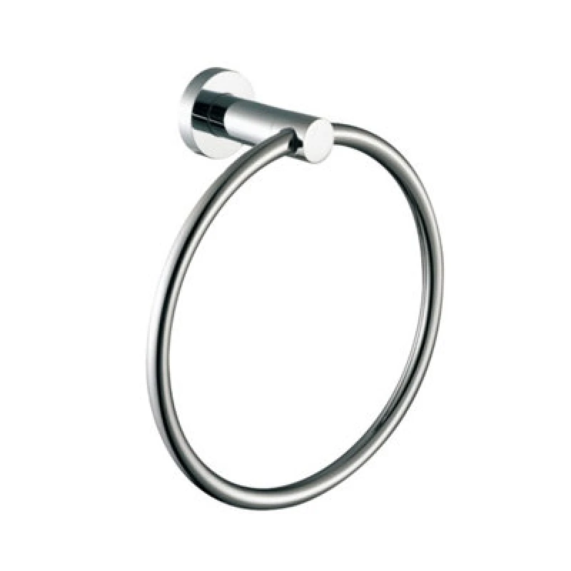 Image of Nes Home Round Wall Mounted Towel Ring Chrome Silver