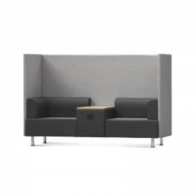 Image of ROCADA BE Soft Double Booth and Table - Grey