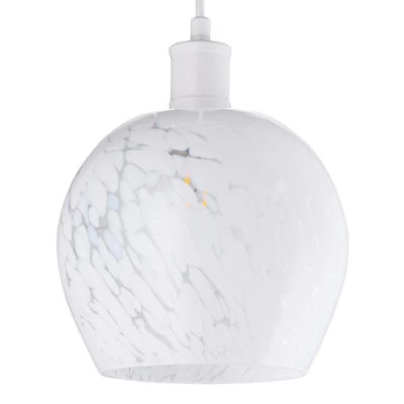 Image of Happy Homewares Contemporary Designer Opal White Snowflake Glass Pendant Ceiling Lighting Shade