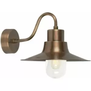 Image of Loops - Outdoor IP44 1 Bulb Wall Light Lantern Aged Brass LED E27 100W