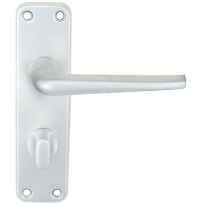 Image of Loops PAIR Straight Tapered Lever on Bathroom Blackplate 152 x 41mm Satin Aluminium Black