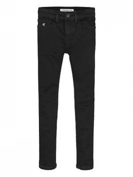 Image of Calvin Klein Jeans Boys Stretch Skinny Jeans - Black, Size Age: 14 Years