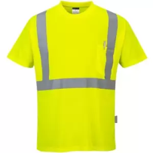 Image of Portwest - S190YERM - sz M Hi-Vis Pocket T-Shirt - Yellow