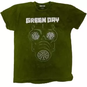 Image of Green Day - Gas Mask Unisex Small T-Shirt - Green
