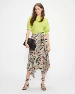 Image of Ted Baker Pleated Midaxi Skirt With Highlow Hem