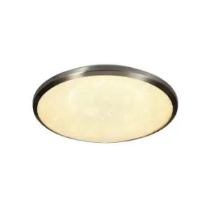 Image of Flush Ceiling, 36cm 1 x 18W LED, 3000K, 1044lm, IP44, Satin Nickel, Crystaline - Luminosa Lighting