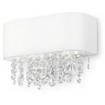 Image of Maytoni Lighting - Manfred Wall Lamp White & Crystal, 2 Light, E14