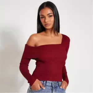 Image of I Saw It First Knitted Off the Shoulder Top - Red