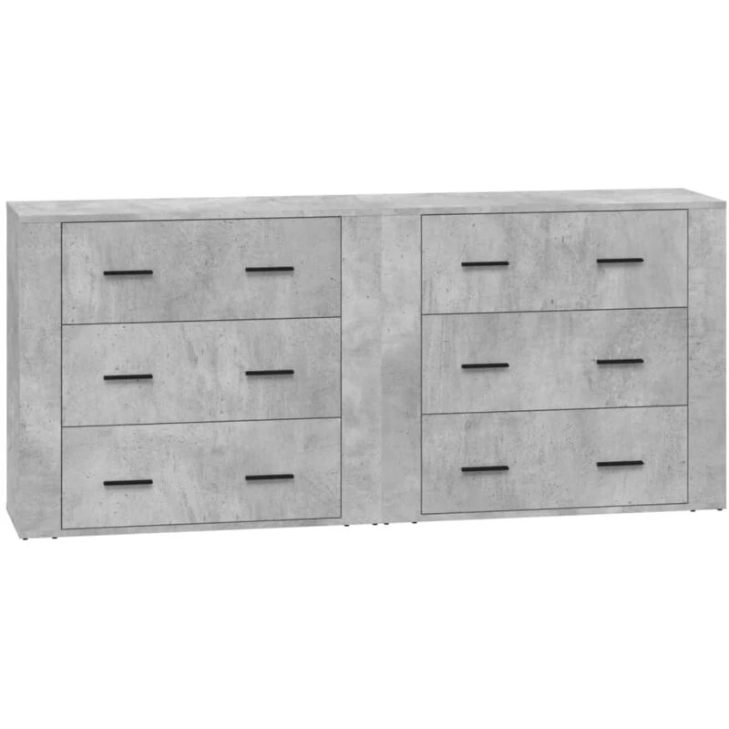 Image of VIDAXL Sideboards 2 pcs Concrete Grey Engineered Wood Vidaxl 3185411