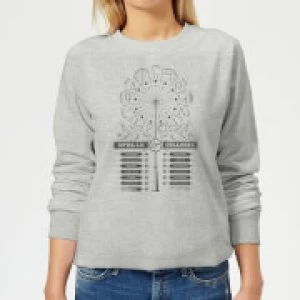Image of Harry Potter Spells Charms Womens Sweatshirt - Grey - M