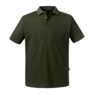Image of Russell Mens Pure Organic Polo (S) (Dark Olive)
