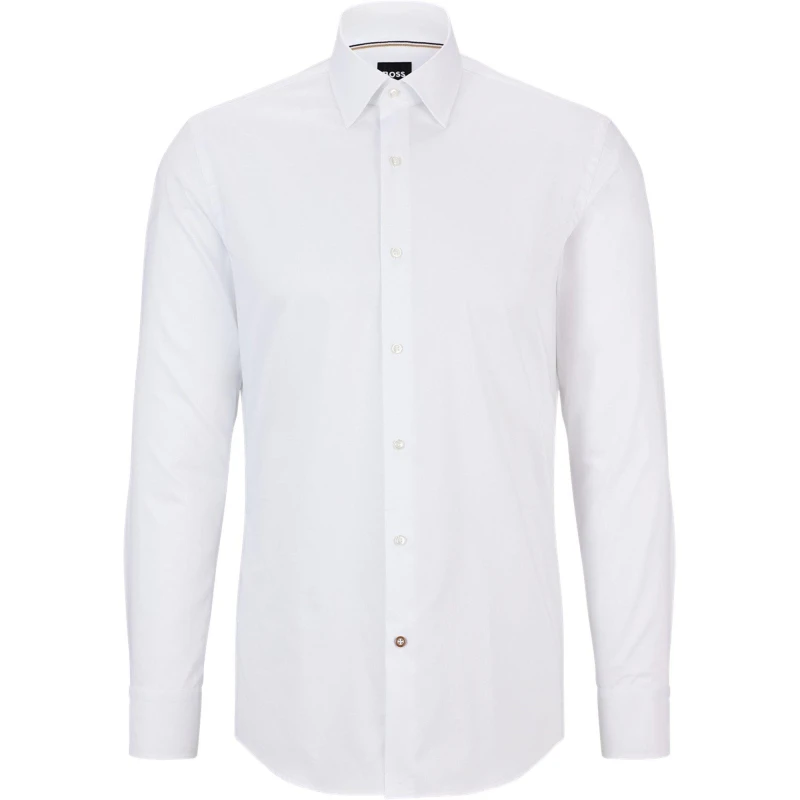 Image of Boss Hank Long Sleeve Shirt White male 14.5 inch