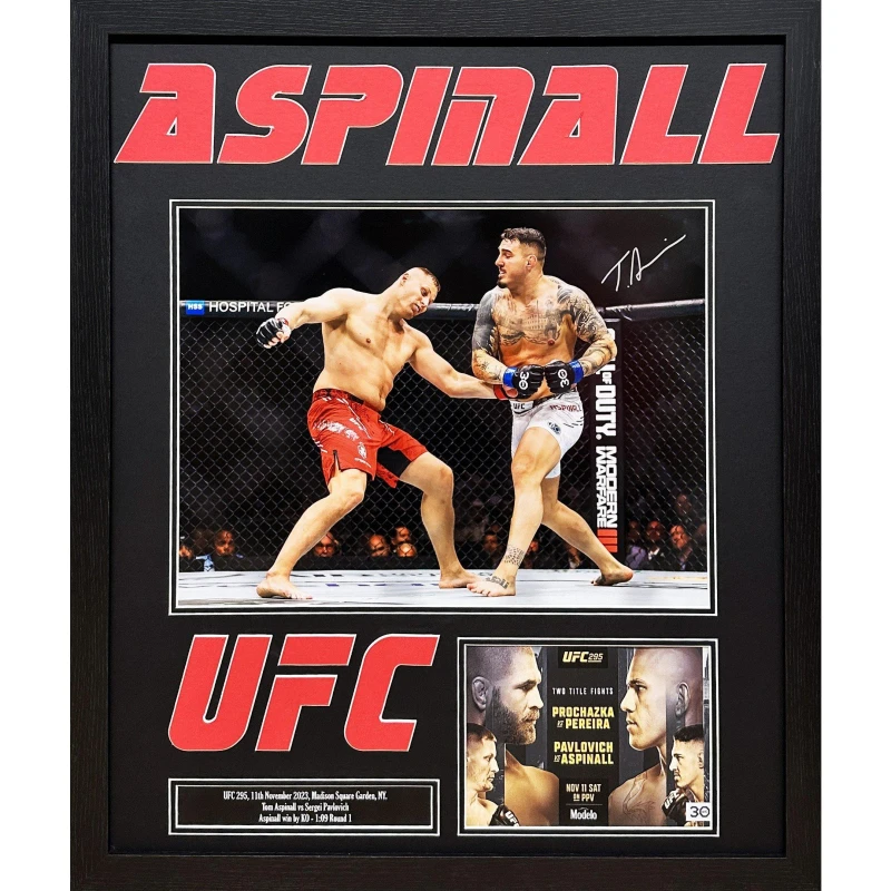 Image of AllStarSignings Ltd Tom Aspinall signed & framed UFC photograph Black unisex One Size
