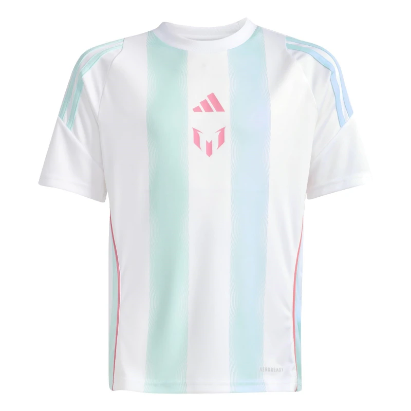 Image of Adidas MESSI TR Jsy Jn63 White/Flsh Aqua unisex 13 Years