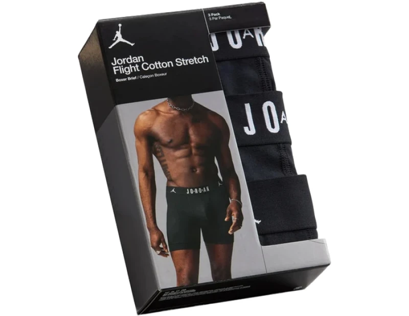 Image of Jordan Flight Cotton Core 3pk Boxer Shorts Black C023 M