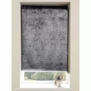 Image of Crushed Velvet Roller Blind Charcoal 0.6 x 1.6 M