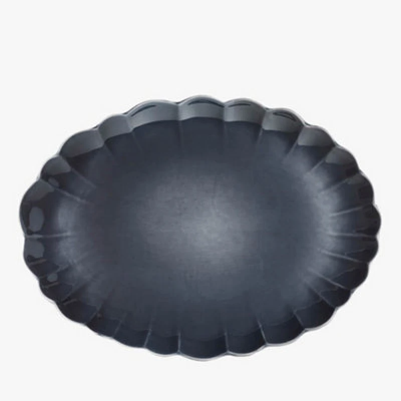 Image of MM Living Ceramic Scallop Serve Platter Grey Multi unisex
