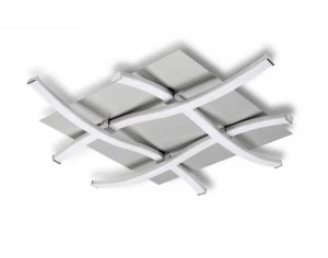 Image of Ceiling 34W LED 3000K, 2600lm, Dimmable Silver, Frosted Acrylic, Polished Chrome