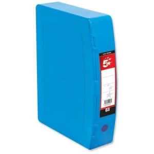 Image of 5 Star Office Box File Polypropylene with Twin Clip Lock Foolscap Blue