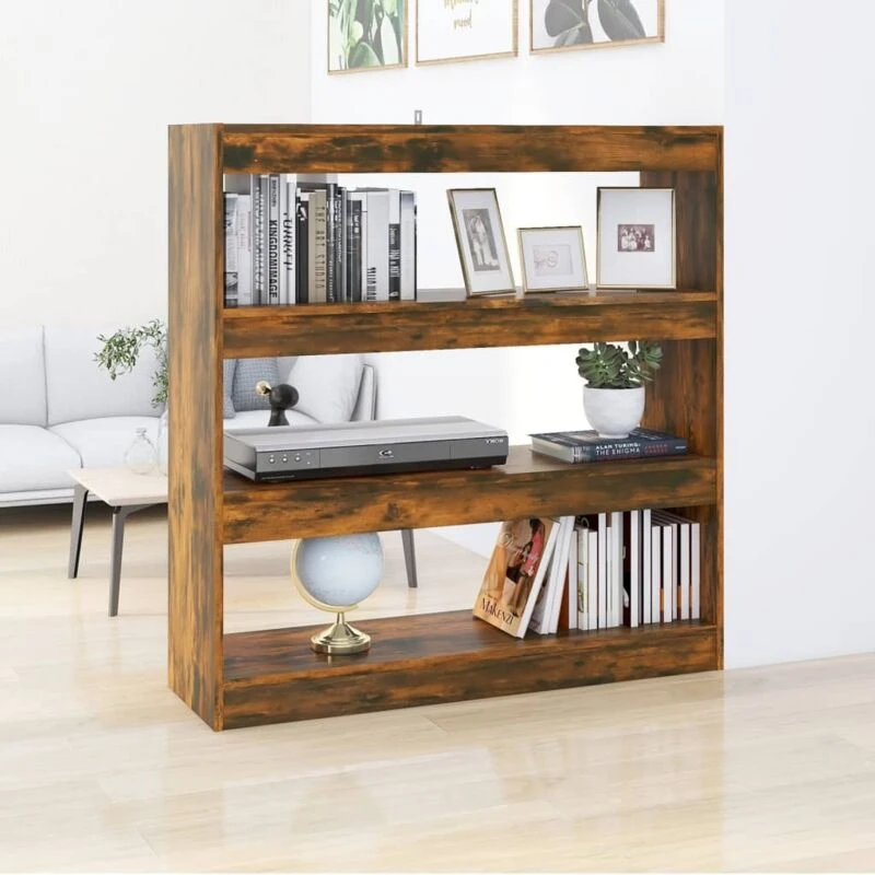 Image of VIDAXL Vidaxl - Book Cabinet/Room Divider Smoked Oak 100x30x103cm 8720286844632