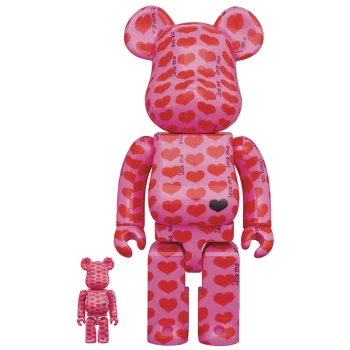 Image of Medicom hide X Headwax 100% & 400% Be@rbrick 2-Pack - Pink Heart