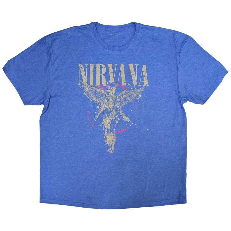 Image of Nirvana In Utero Cotton T-Shirt Light Blue male