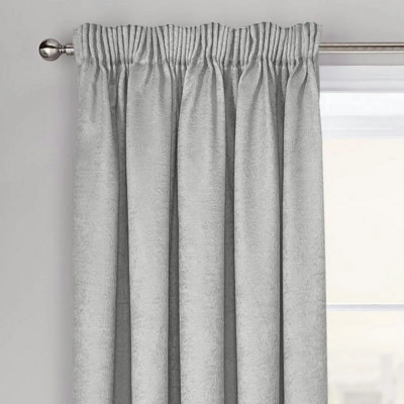 Image of Velosso Westwood Dimout Pencil Pleat Curtains - Silver