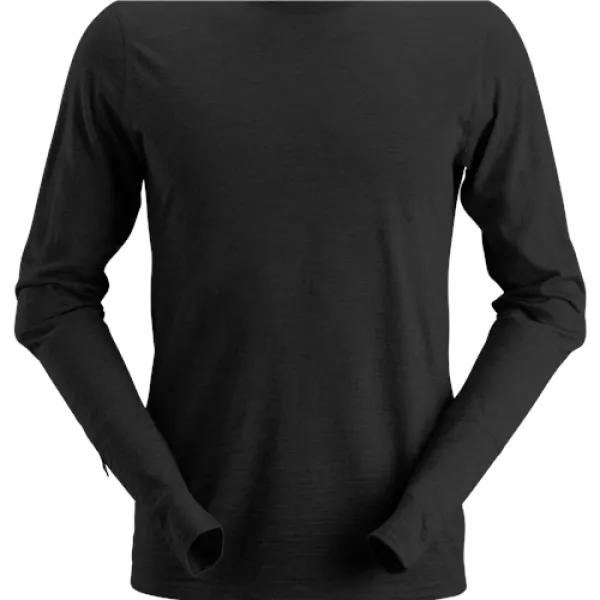 Image of Snickers AllroundWork Wool Long Sleeve T-Shirt - Black - L