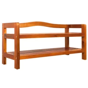 Image of Shoe Rack Acacia Wood 2 Shelves 74x26x42cm