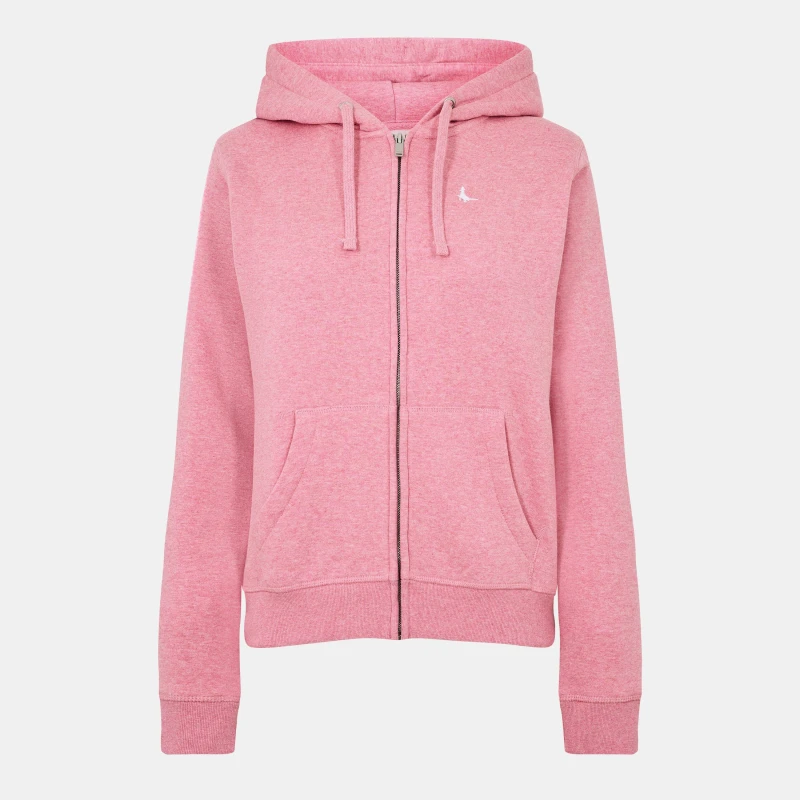 Image of Jack Wills Pheasant Logo Zip Hoodie - Pink Pink 6