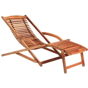 Image of Sun Lounger Deck Chair Garden Patio Terrance Wooden Adirondack
