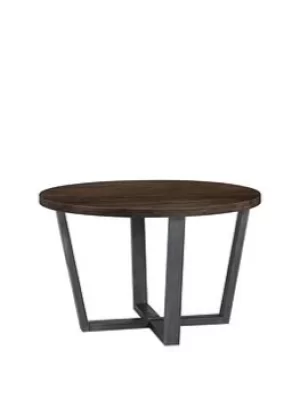 Image of Julian Bowen Brooklyn 120 Cm Solid Oak And Metal Round Dining Table