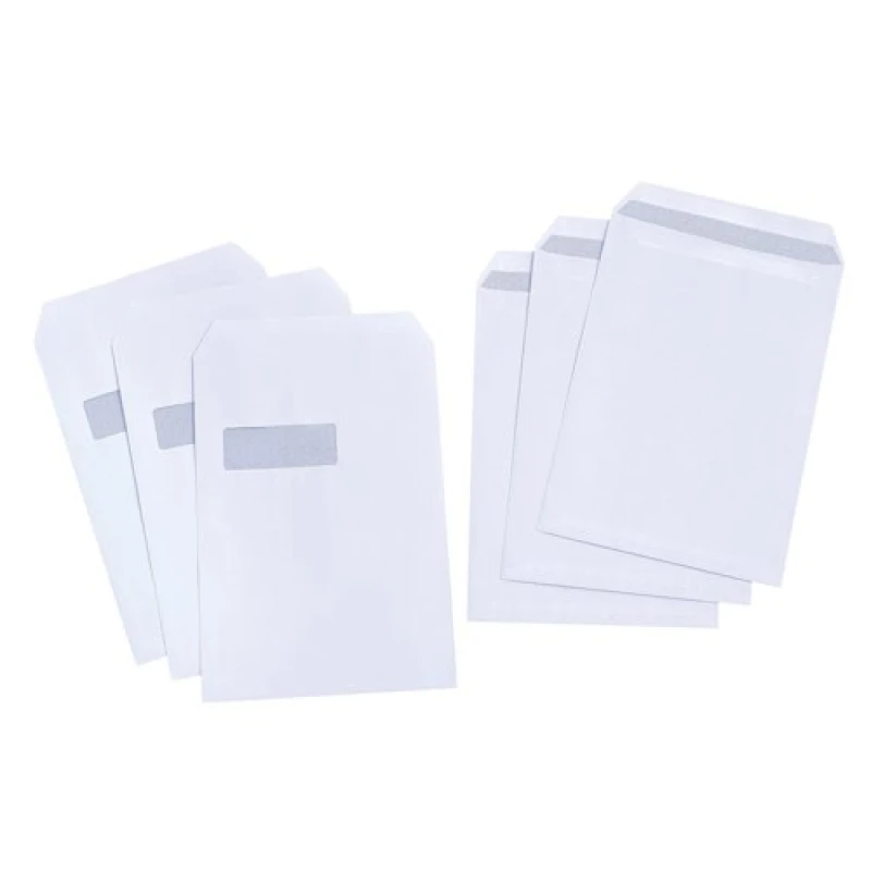 Image of 5 Star Value Self Seal C4 Windowed Pocket Envelope 90gsm - White (250 Pack)