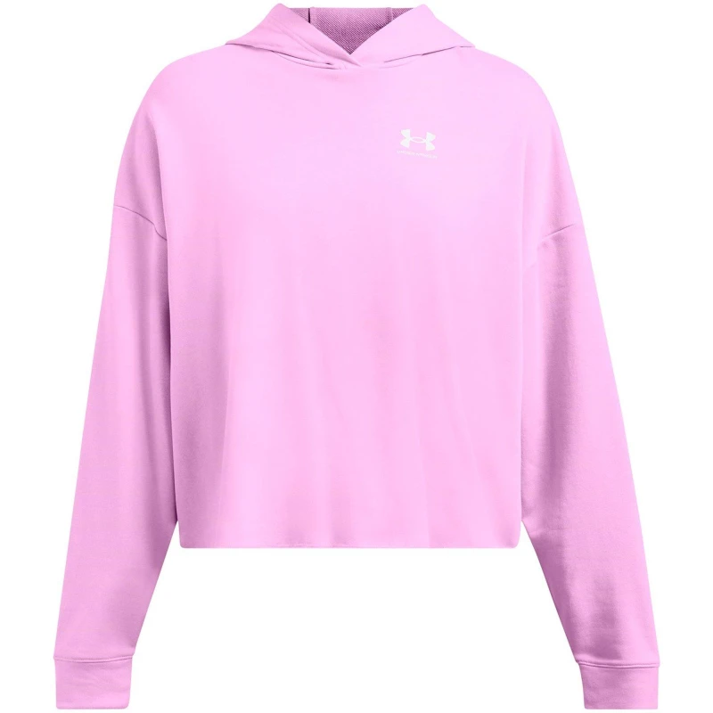 Image of Under Armour Womens Rival Terry Crew Sweatshirt Pink female 8 (XS)