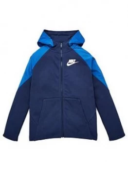 Image of Nike Boys Nsw Mixed Material Full Zip Hoodie - Navy
