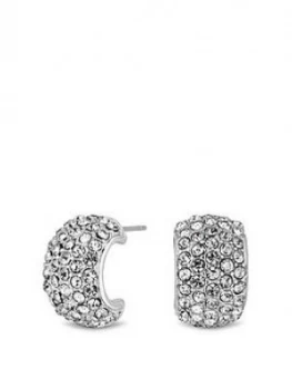 Image of Mood Silver Plated Pave Mini Half Hoop Stud Earrings