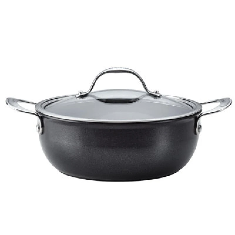 Image of Anolon Black 'X SearTech' Induction Suitable Non Stick Casserole Pan With Lid Black