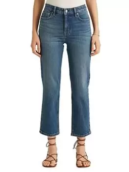 Image of Lauren by Ralph Lauren Hghrs St Ank Ankle Straight Jean - Blue Size 10, Women