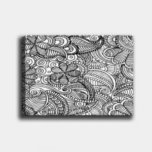 Image of MANDALA73 White Black Decorative Canvas Painting