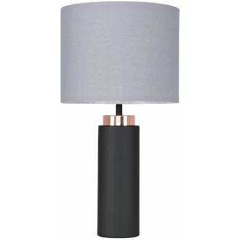 Image of Black and Copper Table Lamp - Grey