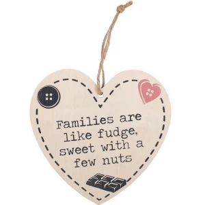Image of Families Are Like Fudge Hanging Heart Sign
