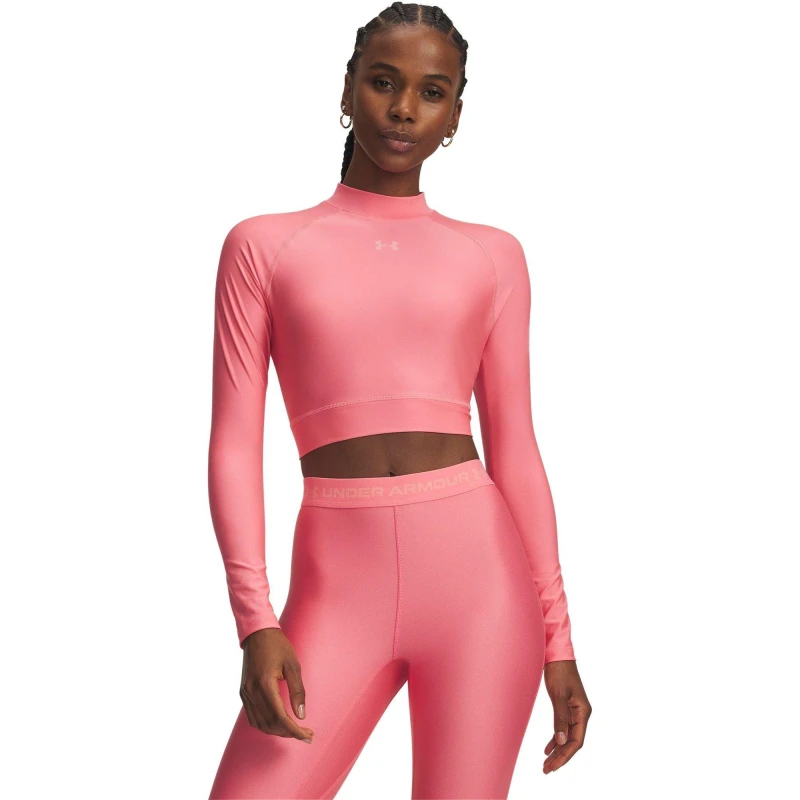 Image of Under Armour UA HG Crop Mock LS Ld63 Pink female 8 (XS)