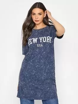 Image of Long Tall Sally Slogan Oversized Tunic - Navy, Size 12, Women