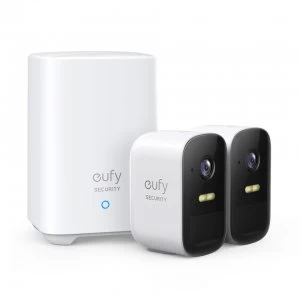 Image of Eufy eufyCam 2C 2-Cam Kit Wireless Home Security Camera System - White