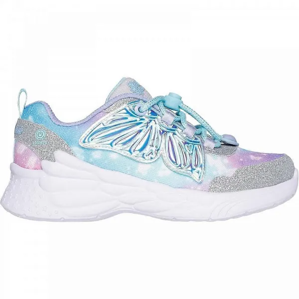 Image of Skechers Girls Dream Racer - Wing Brites Trainers UK Size 3 (EU 36) Silver Lavender SKE2363-SLLV-3