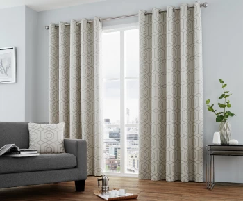 Image of Curtina Camberwell Eyelet Curtains - 229x183cm - Silver