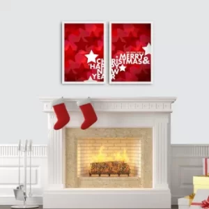Image of 2PBCTNOEL-10 Multicolor Decorative Framed MDF Painting (2 Pieces)