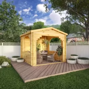Image of Mercia 3m x 3m 28mm Wall Log Gazebo